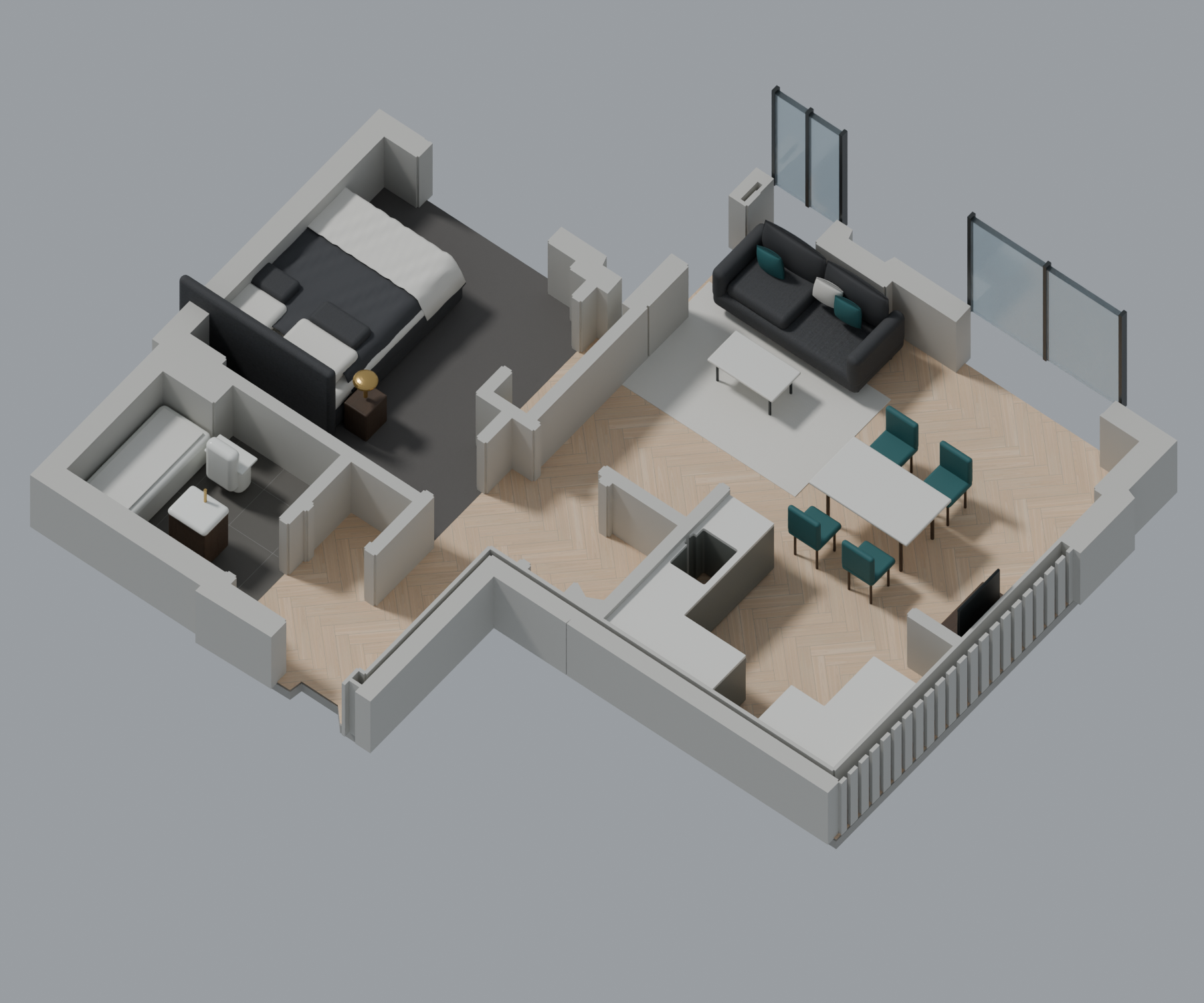 1-bedroom model